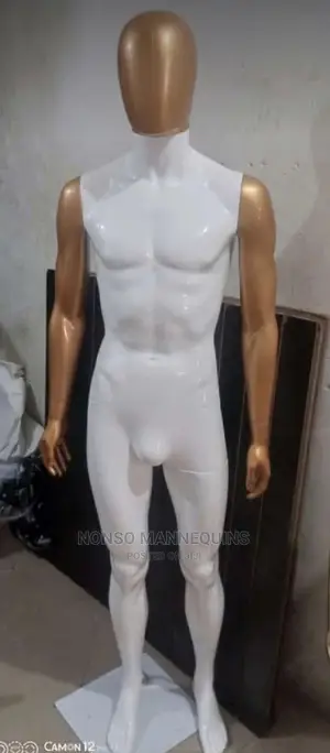 Glossy White Faceless Male Mannequins