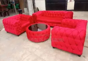 Chestfield Sofa and Ottoman With Glass