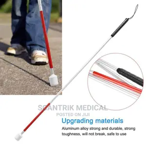 Medical Folding Blind Cane Reflective Red