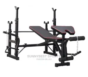 Commercial Weight Bench With Double Bar Stand