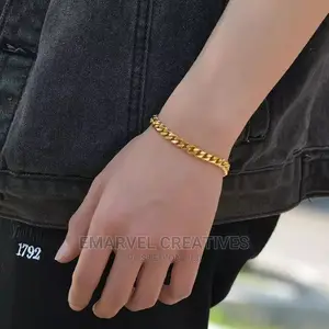 New Fashion Stainless Steel Gold Cuban Bracelet