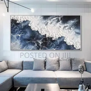 Hand Painted Abstract Abstract Sea Wave Oil Painting