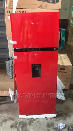 205liters Red Colour Hisense Refrigerator With Water Dispens