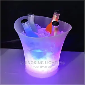 LED Ice Bucket,5L Large Capacity Wine Cooler Container