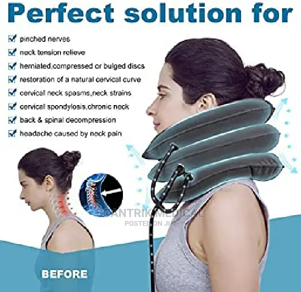 Traction Device Adjustable Neck Pillow and Brace
