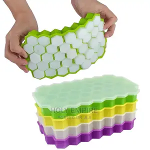 37 Cubes Silicone Ice Cube Maker Mold With Lids