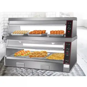 2 Deck/Layers Food Display Warmers /Snacks Warming Showcase