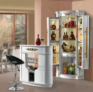 Executive Glass Wine Bar With Mable Table
