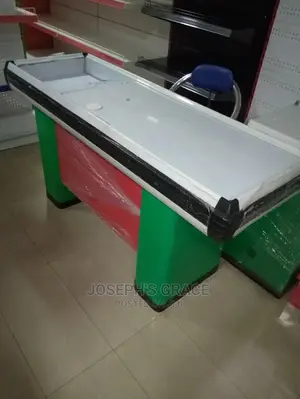 Metal Supermarket Checkout Cash Counter