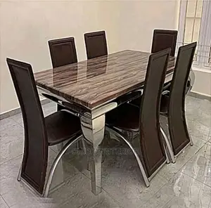 Marble Dining Table 6chiars