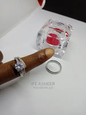 Couples Set of Wedding Ring Inside a Ring Box 0006 - Silver