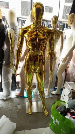 Pure Gold Chrome Male Full Body Display MANNEQUIN
