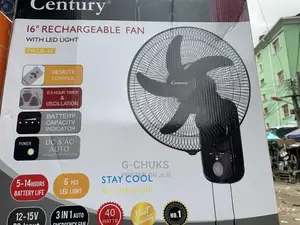 Century Rechargeable Wall Fan With Remote 16inches