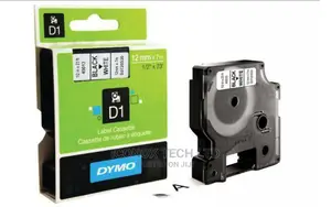 D1 45013 Labeling Tape - Black Print on White Tape - 1 Cart