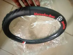 Mercedes Benz Steering Wheel Cover Black and Red