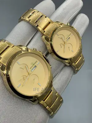 Emporio Armani Gold Face Couple's Wristwatch - Gold