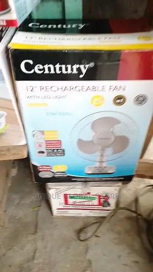 Century Rechargeable Fan With Led Light 12inches