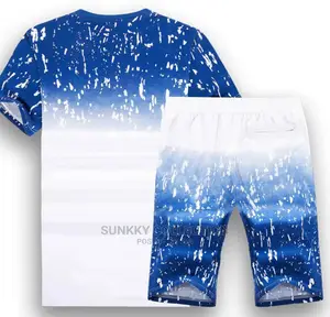Stylish Men's Short Sleeve Casual Suit Two Piece Set
