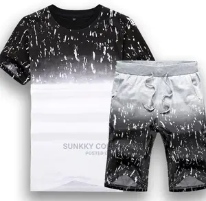 Stylish Men's Short Sleeve Casual Suit Two Piece Set