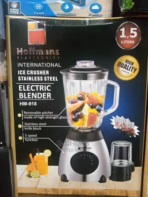 Hoffmans Juice Blender-Glass-1.5l-Stainless Steel- Silver