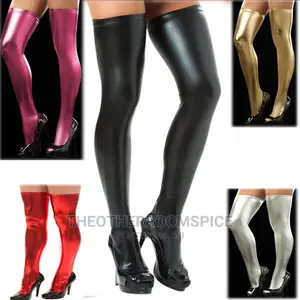 Erotic Ladies Leather Socks Lingerie Club Party Costume Wear