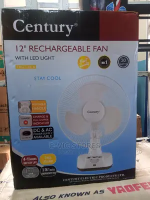 Century 12 Inch Rechargeable Table Fan