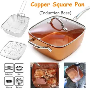 4 Pcs/Set Deep Square Non-stick Frying Pan + Colander