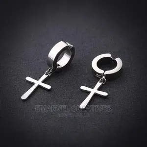 Non Piercing Magnetic Earrings With Cross