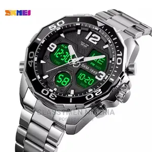 Skmei Dual Display Waterproof Chronograph Luxury Steel Watch