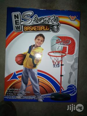 Adjusted Kids Basketball Stand With Ball and Pump