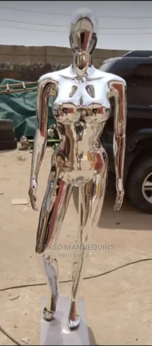 Size 12 Silver Chrome Female Faceless Display Mannequin