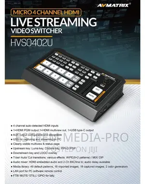 Avmatrix Hvs0402u Super 4-Hdmi Switcher With Usb Streaming