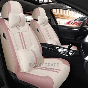 Topnotch Cream and Pink Full Leather Car Seat Cover