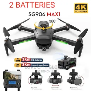 Sg 906 Max 1 4K HD Video Camera Drone GPS 5G Wifi, 2 Battery