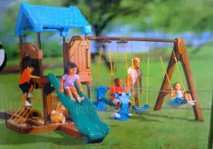 Playhouse With Grinder Swing Set