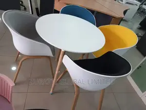 Foreign Plastic Chairs Wit Cushion / Office Coffee Table Set