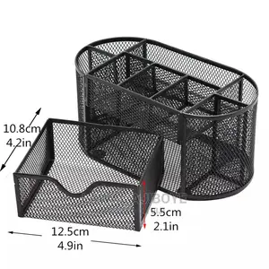 9 Storage Compartments Multi-Functional Mesh Desk Organizer