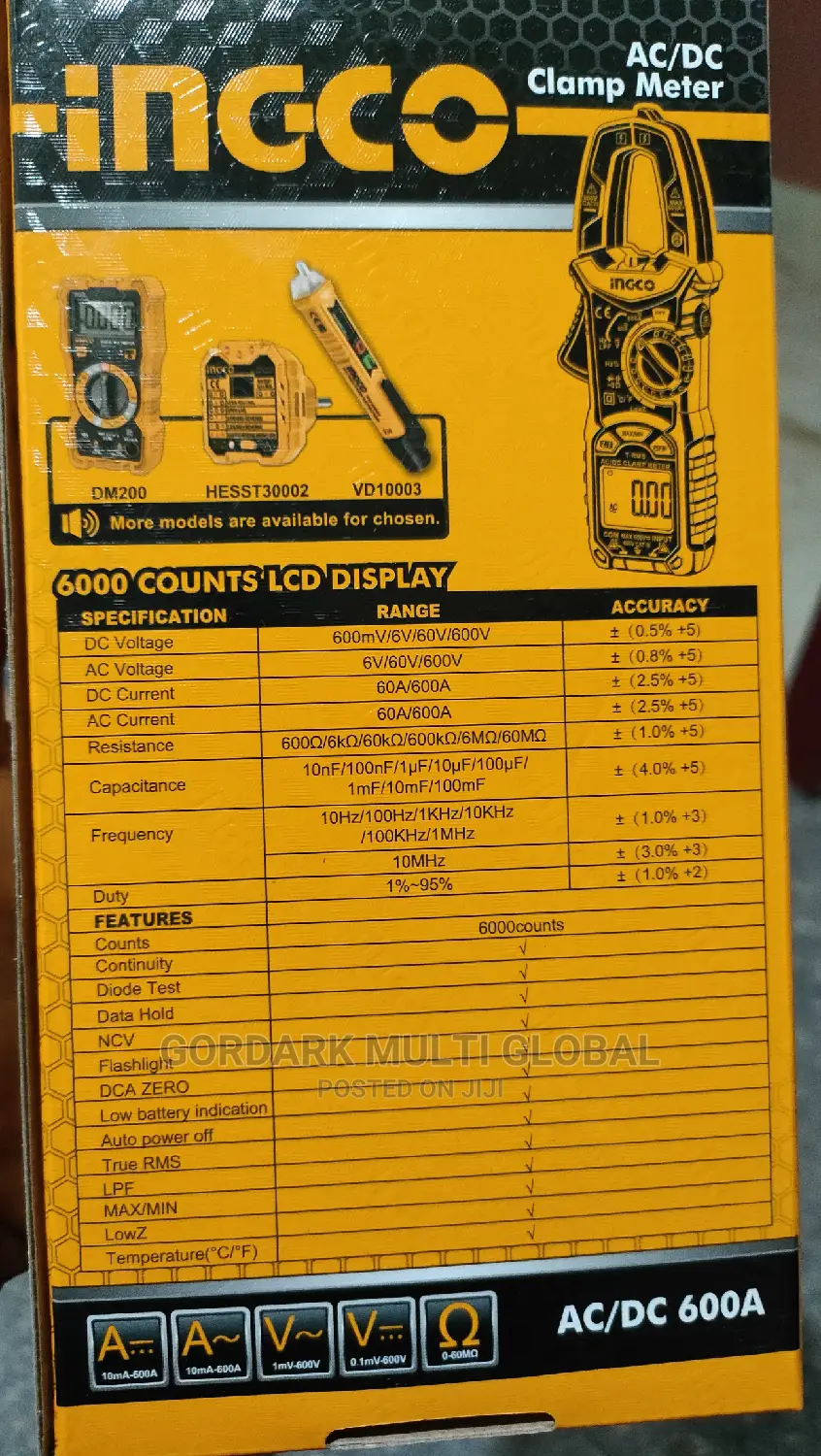 Ac/Dc Clamp Meter Ingco