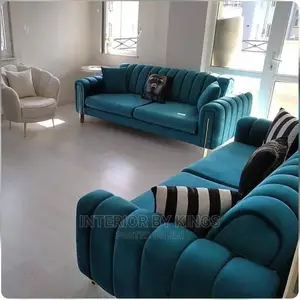 Quality 6 Seater Living Room Fabric Sofa Chair.
