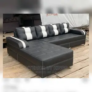 L-Shaped Leather Sofa Made With Stock Materials