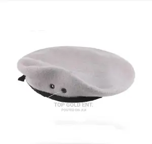 White/Red Beret Cap