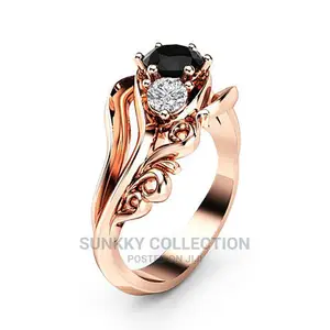 Fashion Flower Line Zircon Ring, Female Exquisite Ring