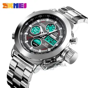 Skmei Dual Display Waterproof Chronograph Luxury Steel Watch