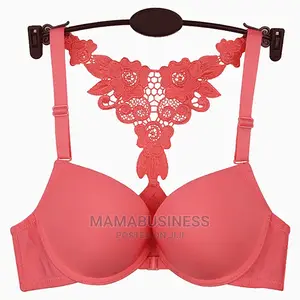 Sexy Front Closure Lace Racer Back Push Up Bra - Watermelon