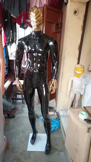 Gold and Hands Black Body Fibre Male Mannequin