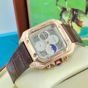 Brown Leather Chronograph Wristwatch