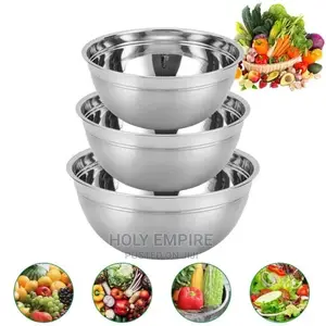Stainless Steel Salad Bowls With Anti-Scald Food Mixing Bowl