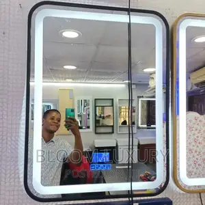 Black Framed Bluetooth LED Mirror