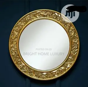 Designed Round Mirror (Gold)
