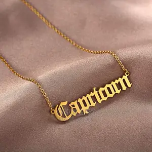 Zodiac Sign Gold Necklace - Capricorn